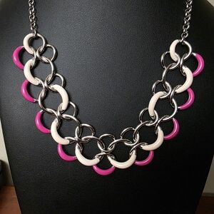 Elegant Pink and Cream Chain Necklace